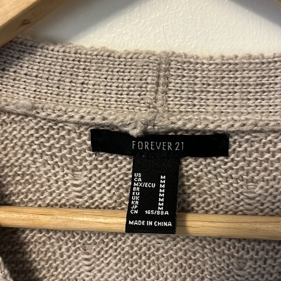 Cropped Balloon Sleeved Gray Cardigan- Medium - Picture 2 of 4